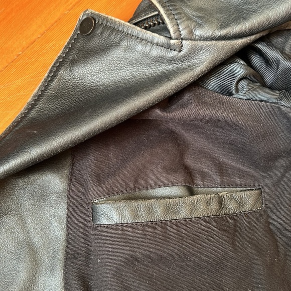 Danier Black Vintage Leather Biker Jacket - Picture 13 of 15